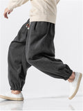 Men's Drawstring Ankle-Banded Warm Pants for Winter