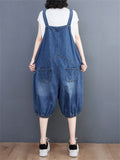 Lady High Waist Comfy Perfect Cropped Jeans Jumpsuits
