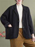 Women's Classical Notched Collar Cotton Blazers