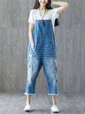 Fashion Tassel Ripped Denim Jumpsuits