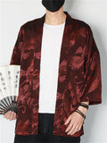 Vintage Casual 3/4 Sleeve Silk Men's Shirts