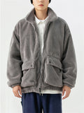 Cozy Autumn Winter Thicken Loose Lamb Fleece Coats For Men