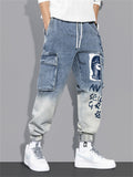 Men's Cool Printed Multi Pockets Cargo Jeans