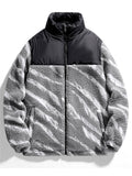 Newly Design Winter Zebra Stripes Thermal Casual Young Men's Cotton Coats