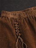 Vintage Corduroy Pleated A-Line Skirt for Women