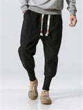 Men's Winter Fashion Drawstring Thick Ankle Banded Pants