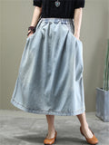 Ladies Spring Autumn Literary Classy Fresh Skirt