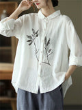 Women's Comfy Cotton Linen All Match Button Up Shirts