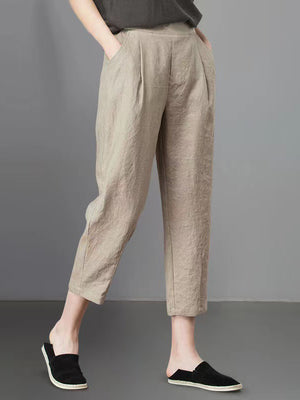 Linen Thin Loose Cropped Pants