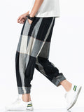 Casual Loose Grid Pants For Men