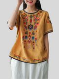 Women's National Style Embroidered Shirts