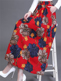 Cotton Linen High Waist Flower Bud Skirt