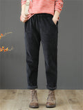 Elastic Corduroy Washed Thicken Autumn Women's Pants