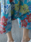 Floral Printed Elastic Waist Wide Leg Pants