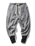 Men's Winter Fashion Drawstring Thick Ankle Banded Pants