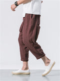 Men's Loose Comfort Linen Cropped Pants