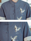 Casual Embroidered Stand Collar Shirts