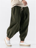 Men's Drawstring Ankle-Banded Warm Pants for Winter