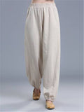 Retro Casual Elastic Waist Ankle-Banded Bloomers