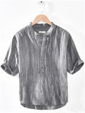 Vintage V-Neck Half Sleeve Comfy Linen Shirt for Men