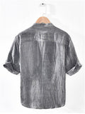 Vintage V-Neck Half Sleeve Comfy Linen Shirt for Men