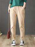 Elastic Corduroy Washed Thicken Autumn Women's Pants