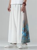 Men's Casual Printed Wide-leg Pants