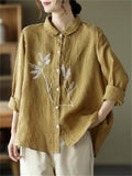 Women's Comfy Cotton Linen All Match Button Up Shirts