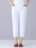 Trendy Elastic Waist Pants With Pockets