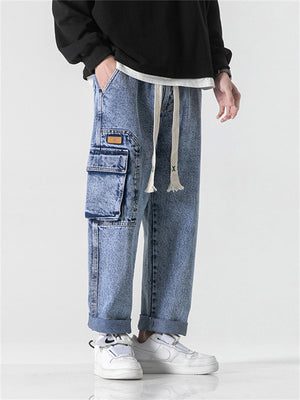 Fashion Multiple Pockets Straight-leg Jeans