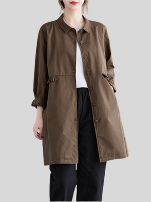 Ladies Cargo Fashionable Cool Large Size Relaxed Long Jackets In Stock