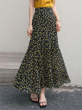 New Arrival Chiffon Floral Medium Long Skirts