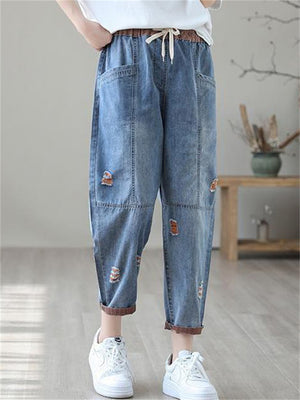 Vintage Summer Thin Long Jeans For Women