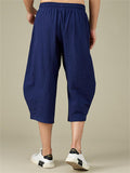 Men's Plus Size Breathable Linen Cropped Trousers