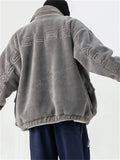 Cozy Autumn Winter Thicken Loose Lamb Fleece Coats For Men