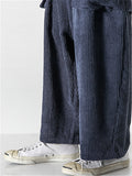 Cissot Casual Corduroy Straight Wide Leg Pants