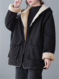 Women's Mid Length Winter Lamb Cashmere Warm Thickened Jackets