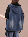 Casual Hooded Korean Style Loose Slimming Vest Jackets For Women