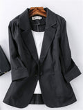 Cissot All-match One Button Comfy Linen Blazers for Women