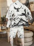 Men Casual Printed 3/4 Sleeve 2-Pieces Outfits