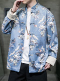 Casual Printed Faux Suede Tang Suit Jackets for Men