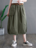 Summer Solid Color Cargo Skirts For Women