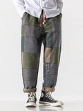 Winter Thick Loose Plaid Woolen Pants