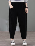 Solid Color Retro Corduroy Harem Pants