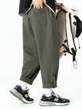 Boys Casual Cargo Loose Solid Color Pants