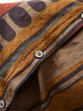 Lapel Printed Long Sleeve Buttons-Up Shirts