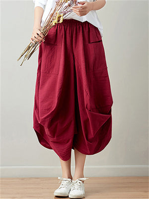 Women's Beautiful Linen Bloomer Skirts with Big Pockets