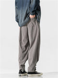 Men's Striped Textured Knot Button Ankle Tie Pants