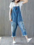 Fashion Tassel Ripped Denim Jumpsuits