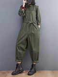 Cool Long Sleeve Cargo Jumpsuits for Women